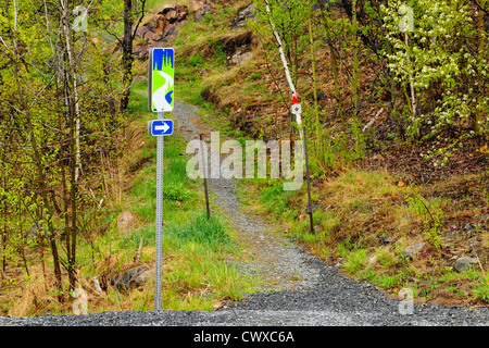 Enseigne sur le sentier Transcanadien, le Grand Sudbury, Ontario, Canada Banque D'Images