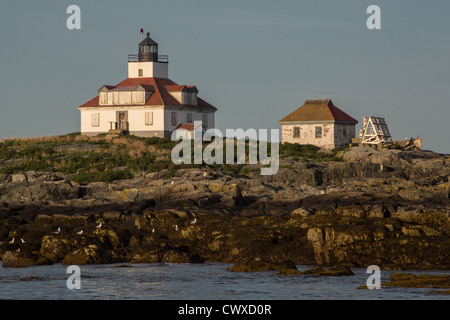 Egg Rock Phare dans le Maine, USA. Banque D'Images