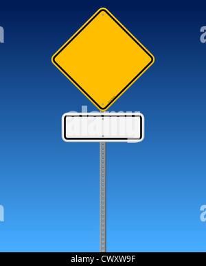 Blank Road Sign on Blue Sky Banque D'Images