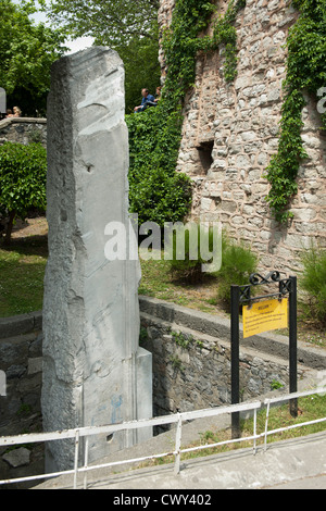 Turquie, Istanbul, Sultanahmet, 'Milion' am Park über der Yerebatan-Zisterne. Guerre Meilen-Marker eine der Stein Banque D'Images