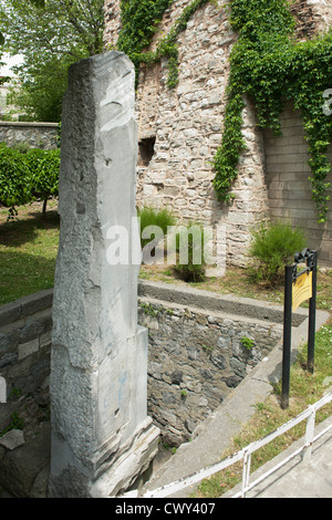 Turquie, Istanbul, Sultanahmet, 'Milion' am Park über der Yerebatan-Zisterne. Guerre Meilen-Marker eine der Stein Banque D'Images