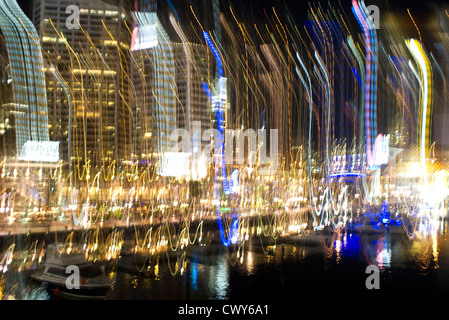 Nuit à Darling Harbour, Sydney Australie, Banque D'Images