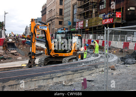 Les travaux de construction. La ligne de tramway d'Édimbourg de Princes Street. 2012 Banque D'Images