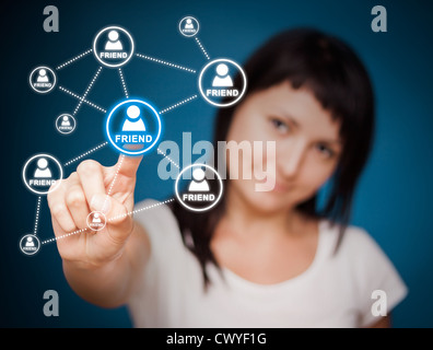 L'ajout d'amis. La communication d'entreprise. Banque D'Images