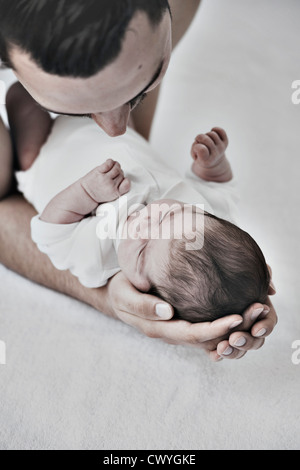 Père de deux semaines baby Banque D'Images