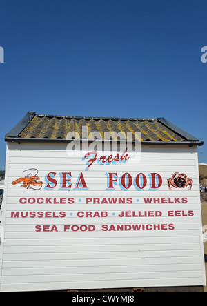 Blocage de fruits de mer sur la plage, Weston-super-Mare, Somerset, England, United Kingdom Banque D'Images