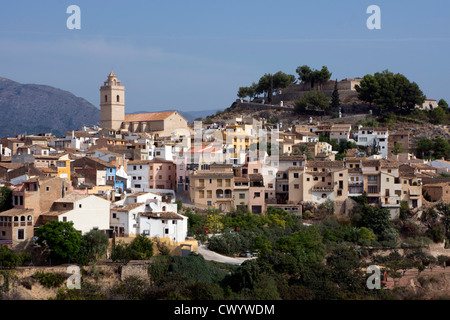 Polop, église et hill town, Costa Blanca, Espagne Banque D'Images