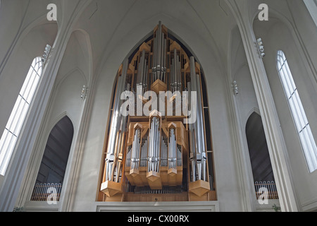 À l'intérieur de l'église Hallgrimskirkja, Reykjavik, Islande Banque D'Images