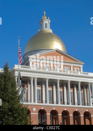 Massachusetts State House sur Beacon Street à Boston Banque D'Images