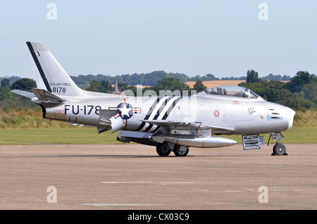 North American F-86A sabre dans les marquages de l'US Air Force sur l'affichage à Duxford Airshow 2012 Banque D'Images