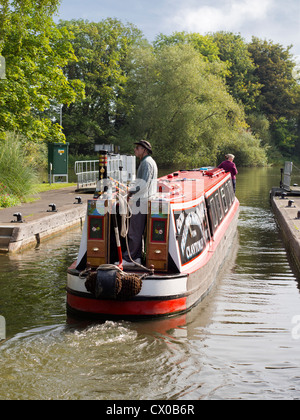 Péniche à Abingdon, Oxfordshire England serrures Banque D'Images