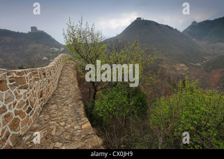 La Grande Muraille de Chine près de Jzhai Taiping village, Tianjian Provence, Chine, Asie. Banque D'Images