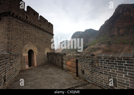 La Grande Muraille de Chine près de Jzhai Taiping village, Tianjian Provence, Chine, Asie. Banque D'Images