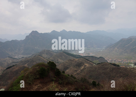 La Grande Muraille de Chine près de Jzhai Taiping village, Tianjian Provence, Chine, Asie. Banque D'Images