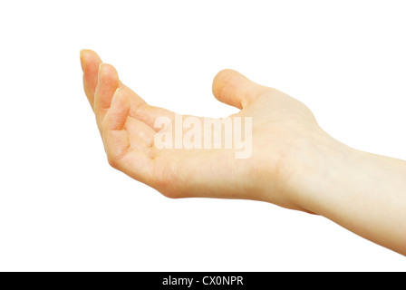 La main vide businessman isolated on white Banque D'Images