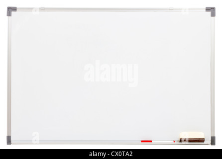 Blank white board isolated on white Banque D'Images