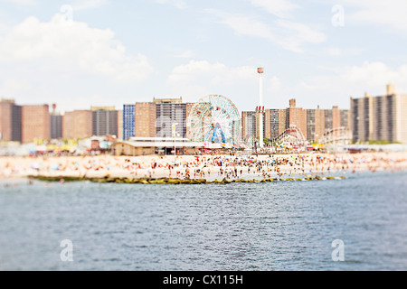 La plage de Coney Island, Brooklyn, New York, USA Banque D'Images