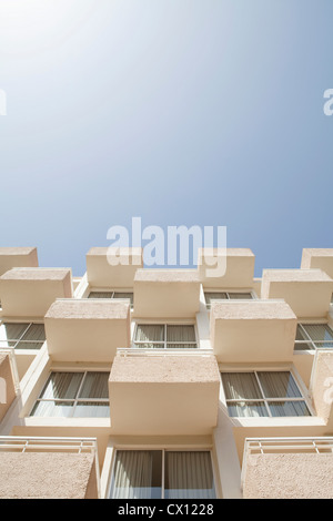 Low angle view of holiday apartments