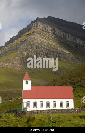 Dans l'église, l'île de Kunoy Kunoy, Îles Féroé Banque D'Images