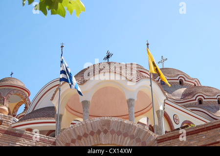 Le monastère de l'Archange Michael avec une partie de l'ongle Saint de la crucifixion de Jésus Christ, l'île de Thassos, Grèce Banque D'Images