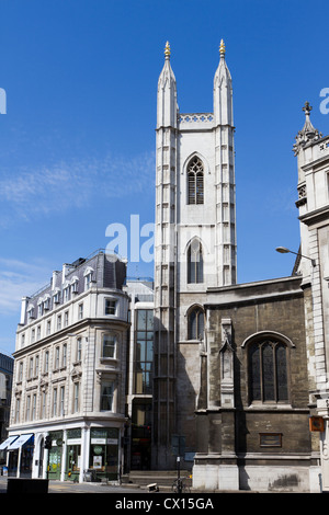 L'église Saint Mary Aldermary de l'Angleterre, Watling Street, London, England, UK Banque D'Images