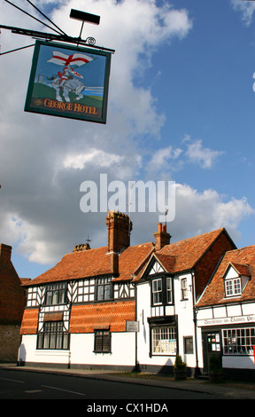 Hung tuile haute bâtiments Street Dorchester on Thames Oxfordshire England UK Banque D'Images