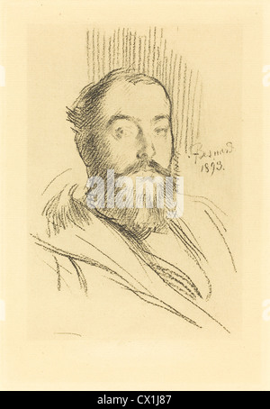 Albert Besnard (Français, 1849 - 1934 ), Autoportrait, 1893, épreuve argentique en noir sur papier vergé crème Banque D'Images