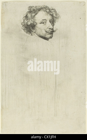 Sir Anthony Van Dyck (Flamand, 1599 - 1641 ), Autoportrait, gravure, probablement 1626/1641 Banque D'Images