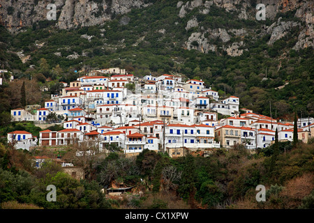 Village pittoresque Velanidia, Vatika, Laconie, Péloponnèse, Grèce. Banque D'Images