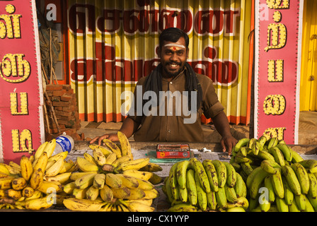 Le wapiti, le Tamil Nadu Inde201-4622, Thanjavur, vendeur de fruits Banque D'Images