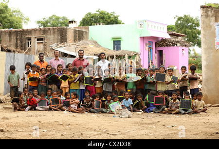 Photo de classe de l'école indienne de l'Inde du sud de l'Andhra Pradesh Banque D'Images