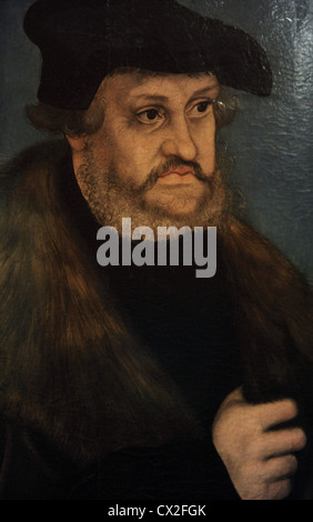 Frédéric III de Saxe (1463-1525). L'Électeur de Saxe. Portrait par Lucas Cranach le Vieux (1472-1553), 1525-1527. Banque D'Images