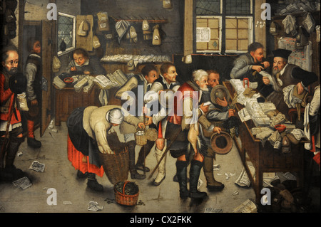 Pieter Brueghel le Jeune (1564-1636). Peintre flamand. Le Collector's Office, après 1615. Banque D'Images