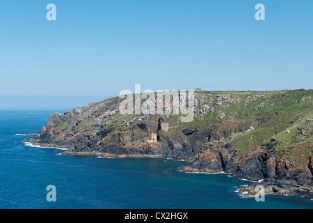 Botallack terres près de mines d'étain fin sur le South West Coast Path Banque D'Images