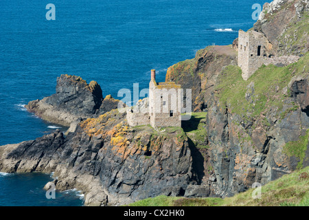 Botallack terres près de mines d'étain fin sur le South West Coast Path Banque D'Images