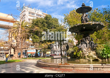 Centre-ville de Valparaiso, Chili fontaine Banque D'Images