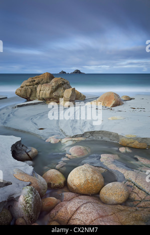 Et le Porth Nanven Brisons, St Just, Cornwall, Angleterre. L'automne (octobre) 2010. Banque D'Images