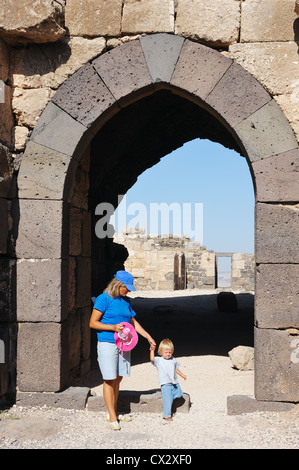 Vestiges de la forteresse des croisés de Belvoir, dans le nord d'Israël (Kohav Hayarden) Banque D'Images