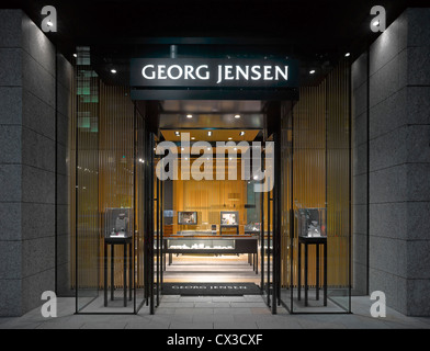 George Jenson Store, Tokyo, Japon. Architecte : MPA Architectes, 2012. Shop avant. Banque D'Images