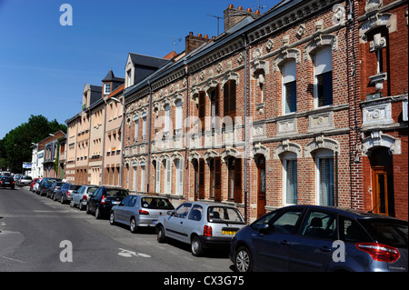 Maison typique brick,Amiens,Somme,Picardie,France Banque D'Images