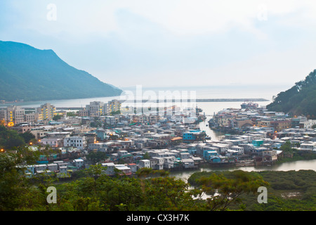 Tai O village de pêche de nuit à Hong Kong Banque D'Images