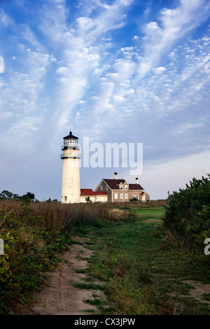 Phare de Cape Cod, Truro, Cape Cod, Massachusetts, USA également connu sous le nom de Highland Lighthouse. Banque D'Images