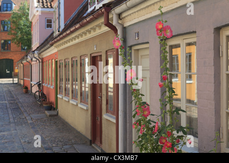 Scène de rue à Odense Danemark près de la maison de Hans Christian Andersen Banque D'Images