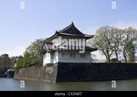 Tour du château d'Edo (aujourd'hui palais impérial), Tokyo, Japon Banque D'Images