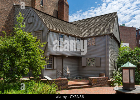 Paul Revere House sur le Freedom Trail, North Square, North End, Boston, Massachusetts, USA Banque D'Images