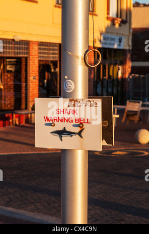 Alerte au requin bell, St Clair, Dunedin, Otago, Nouvelle-Zélande, Banque D'Images