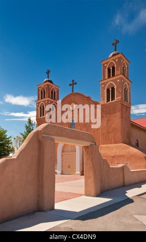 Église de San Miguel Mission à Socorro, Nouveau Mexique, USA Banque D'Images