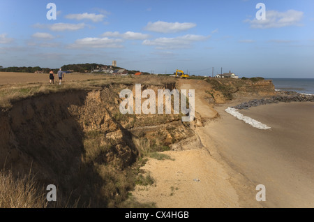 L'érosion côtière Happisburgh Norfolk UK Septembre 2012 Banque D'Images