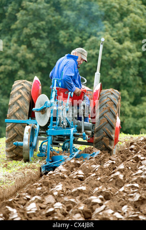 Un vintage tracteur Massey Ferguson à la 65ème Stoke Bliss and District Agricultural Society's labour annuel Banque D'Images