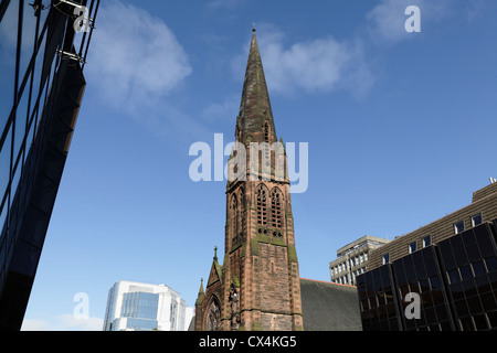 Le clocher de l'église St Columba Church of Scotland Parish Church sur St Vincent Street à Glasgow, Écosse, Royaume-Uni Banque D'Images